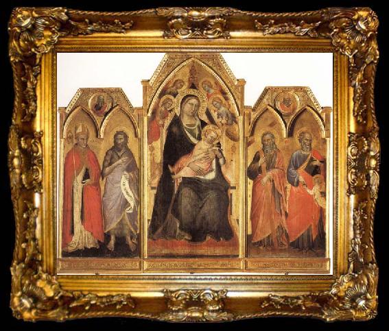 framed  Spinello Aretino Madonna and Child Enthroned with SS.Paulinus,john the Baptist,Andrew,and Matthew, ta009-2